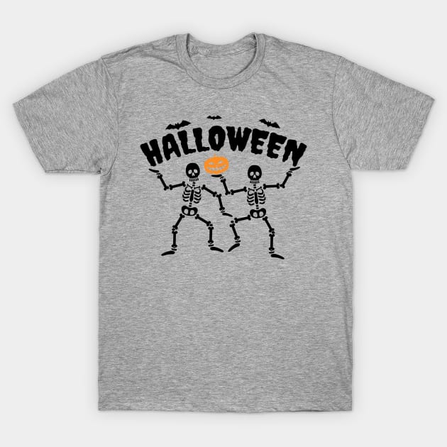 HALLOWEEN - Scary & Funny Skeletons, Pumpkin, Bats - Gift T-Shirt by Art Like Wow Designs
